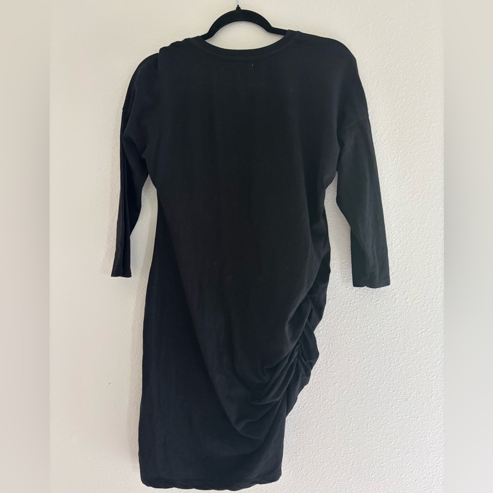 Sundry Black Asymmetrical 3/4 Sleeved Dress - Picture 2 of 9